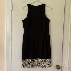 Cute dress black with white lace hem detail